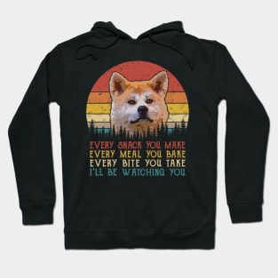 Retro Akita Every Snack You Make Every Meal You Bake Hoodie